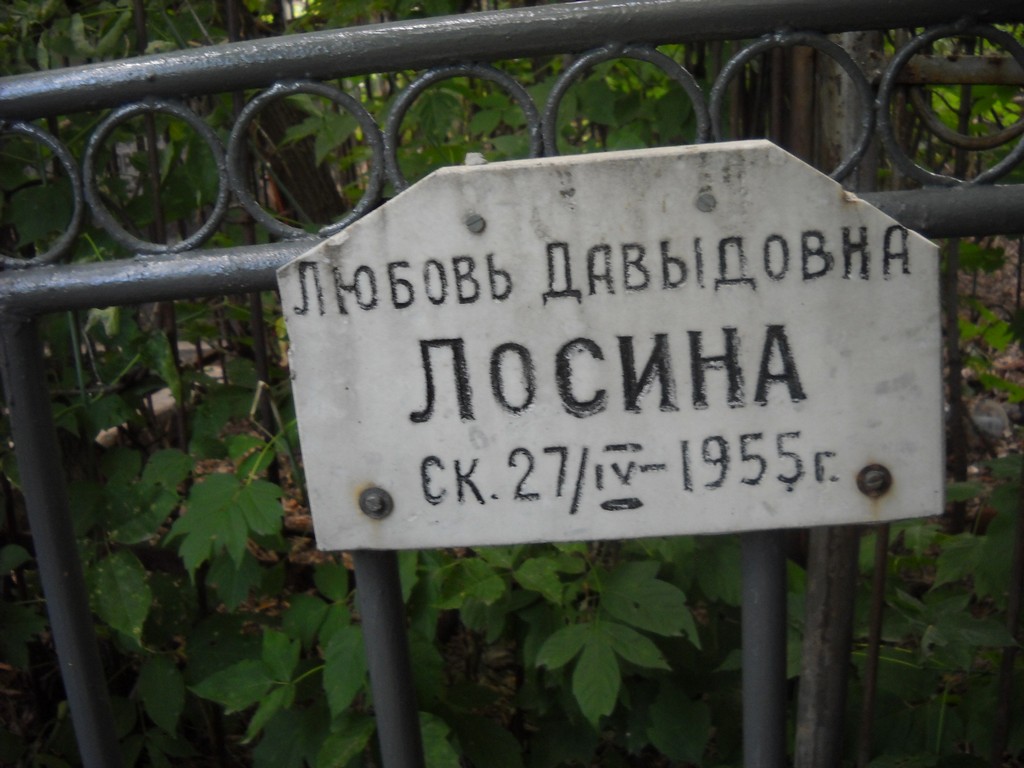 Лосина Любовь Давыдовна, Саратов, Еврейское кладбище